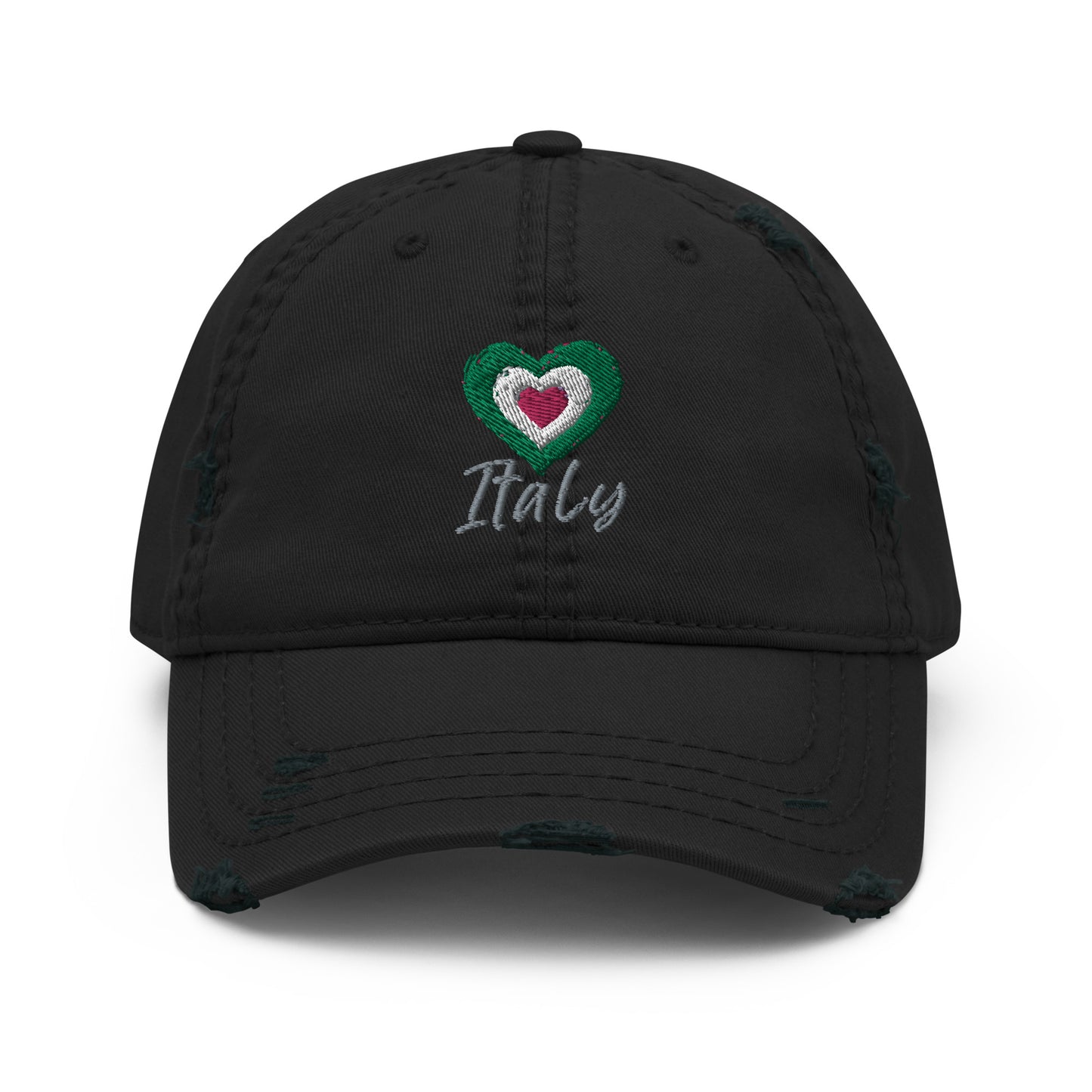 Embroidered Love Italy Distressed Dad Hat